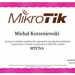 Certyfikat Mikrotik MTCRE