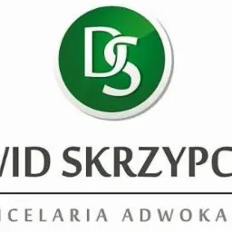 Logo Kancelarii Adwokackiej Dawid Skrzypczak z zielonym okręgiem zawierającym białe litery D i S.