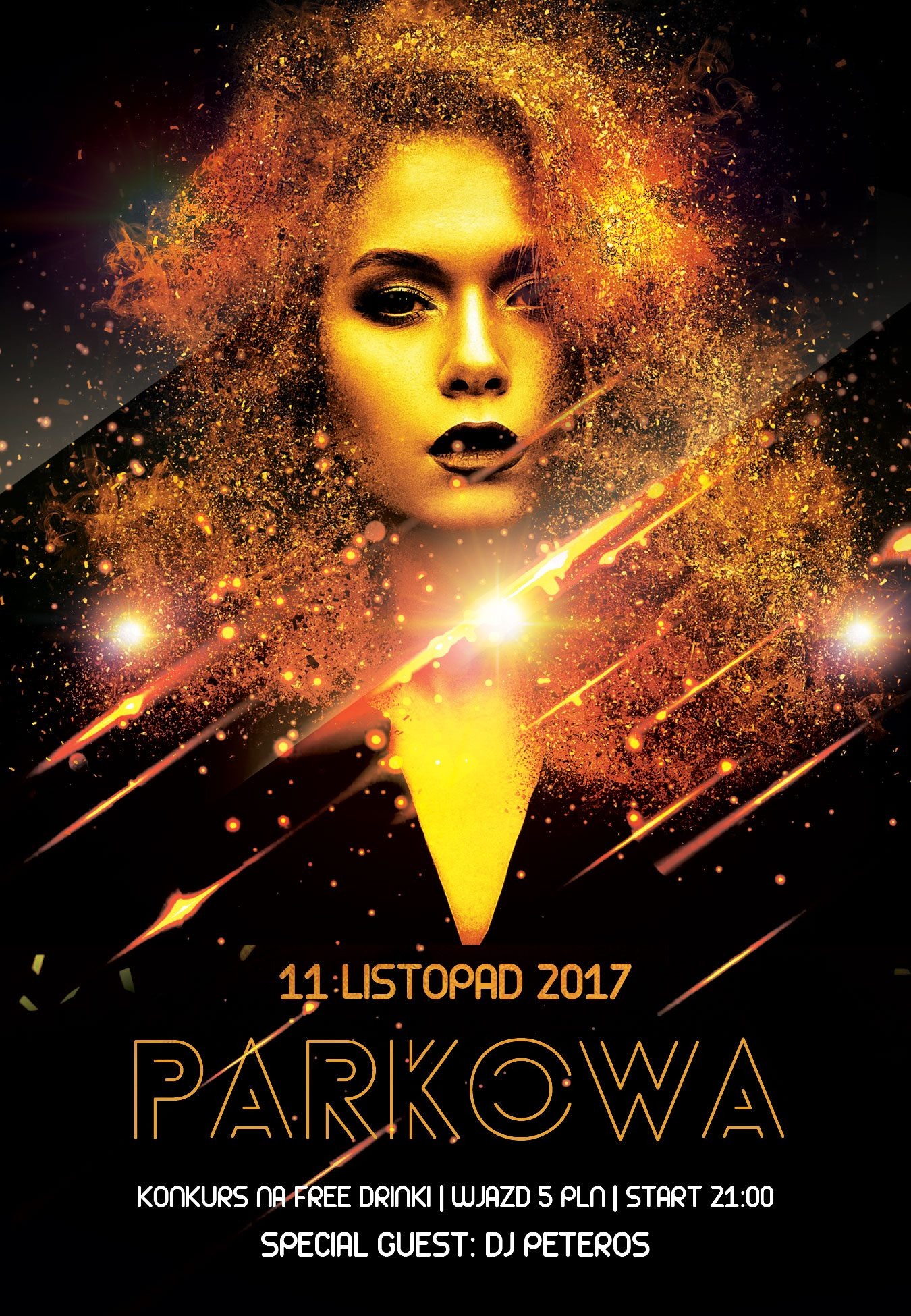 Plakat promujący wydarzenie imprezowe w Pub Parkowa.