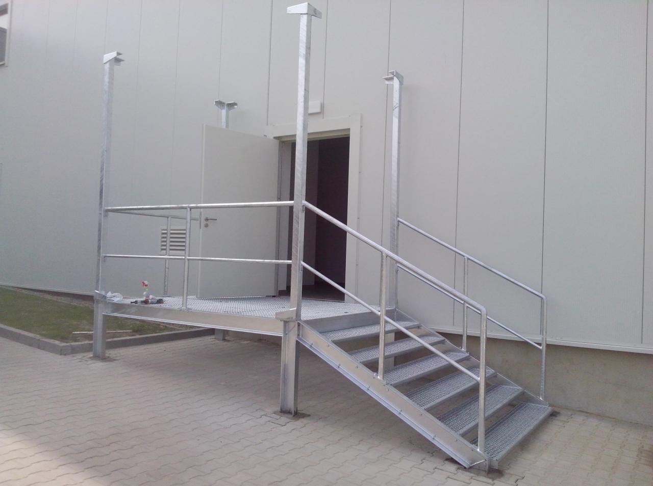 schody stalowe, podesty