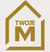 Złoty logotyp w kształcie domu z wpisaną literą M i napisem 'TWOJE'