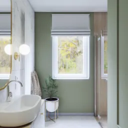 Dom 01 - zielona łazienka