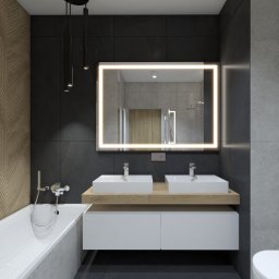 Mieszkanie 01 - łazienka z lustrem podświetlanym