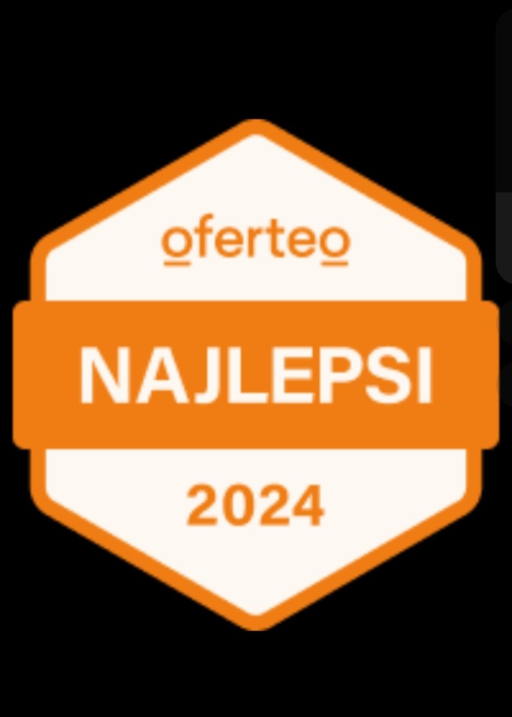 Logo Oferteo z napisem 'Najlepsi 2024' w pomarańczowo-białej kolorystyce.