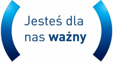 Grafika z napisem 'Jesteś dla nas ważny' otoczonym stylizowanymi, niebieskimi nawiasami.