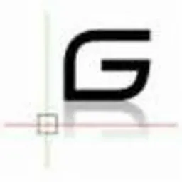 Czarny, stylizowany litera 'G' z cieniem, umieszczona na białym tle z elementami schematu instalacji sanitarnej w tle. Widoczne linie i punkty charakterystyczne dla rysunku technicznego.