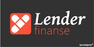 Logo Lender Finanse z pomarańczowym symbolem serca podzielonego na cztery części na ciemnoszarym tle.
