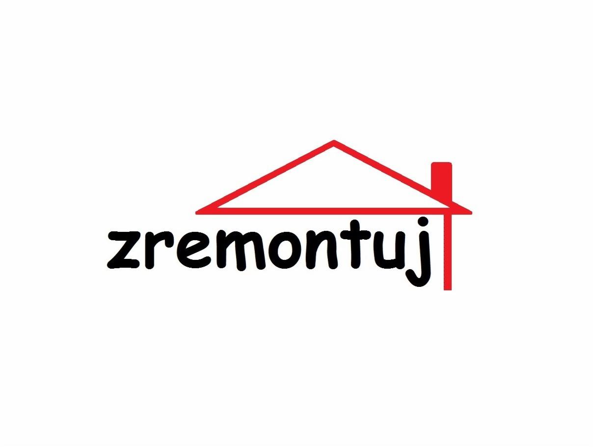 Logo firmy remontowej 'zremontuj' z czerwonym obrysem domu na białym tle.