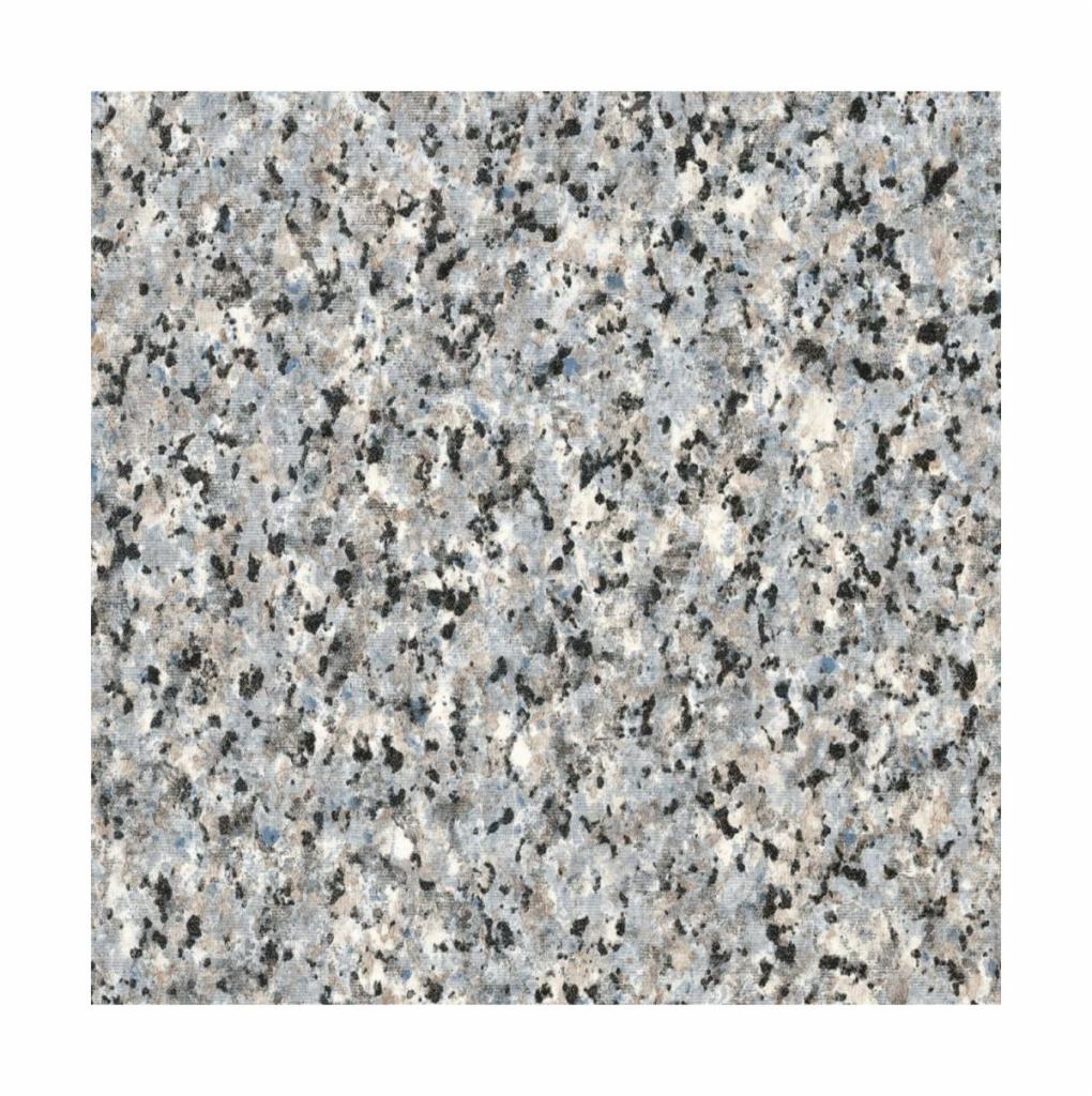 Zbliżenie na szary blat o nieregularnej strukturze z czarnymi, białymi i niebieskimi plamkami, jednolity wzór bez łączeń.