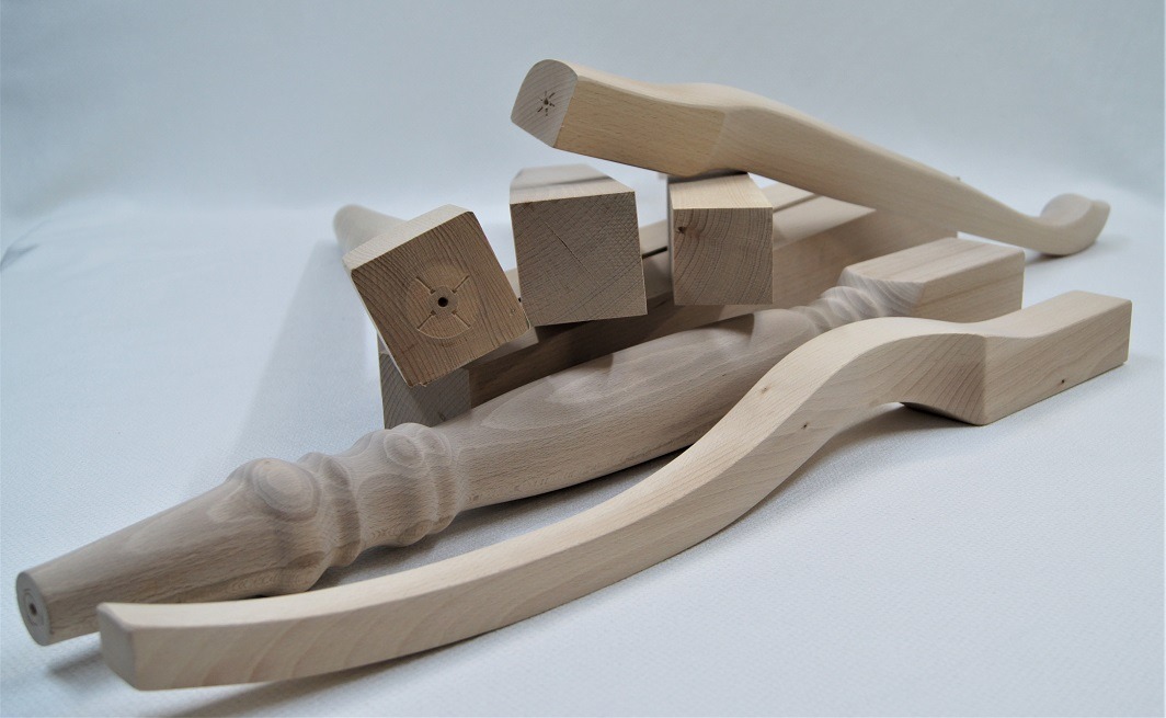 noga stołowa drewniana, prosta, toczona, buk