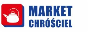 Logo 'Market Chróściel' z czajnikiem na czerwonym tle, firma z Włocławka.
