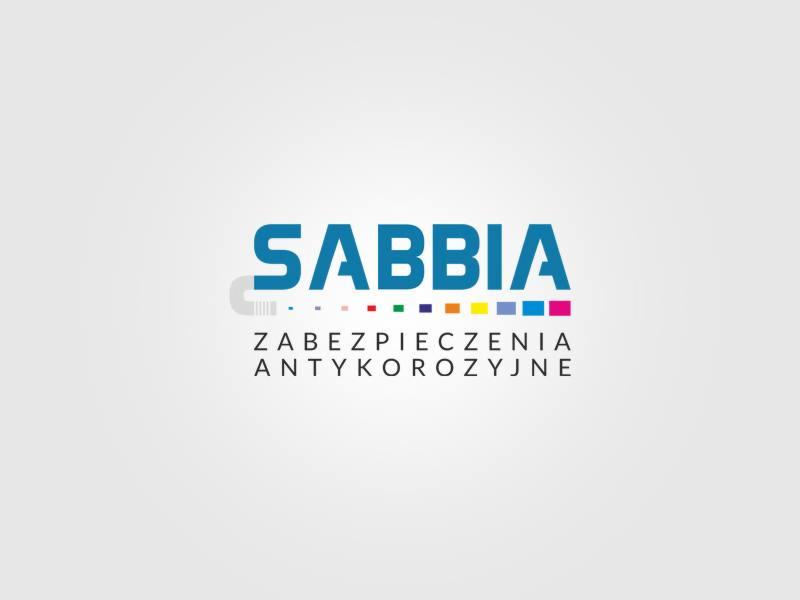 Logo firmy SABBIA z hasłem 'Zabezpieczenia Antykorozyjne' poniżej, z kolorowymi kwadratami pod nazwą.