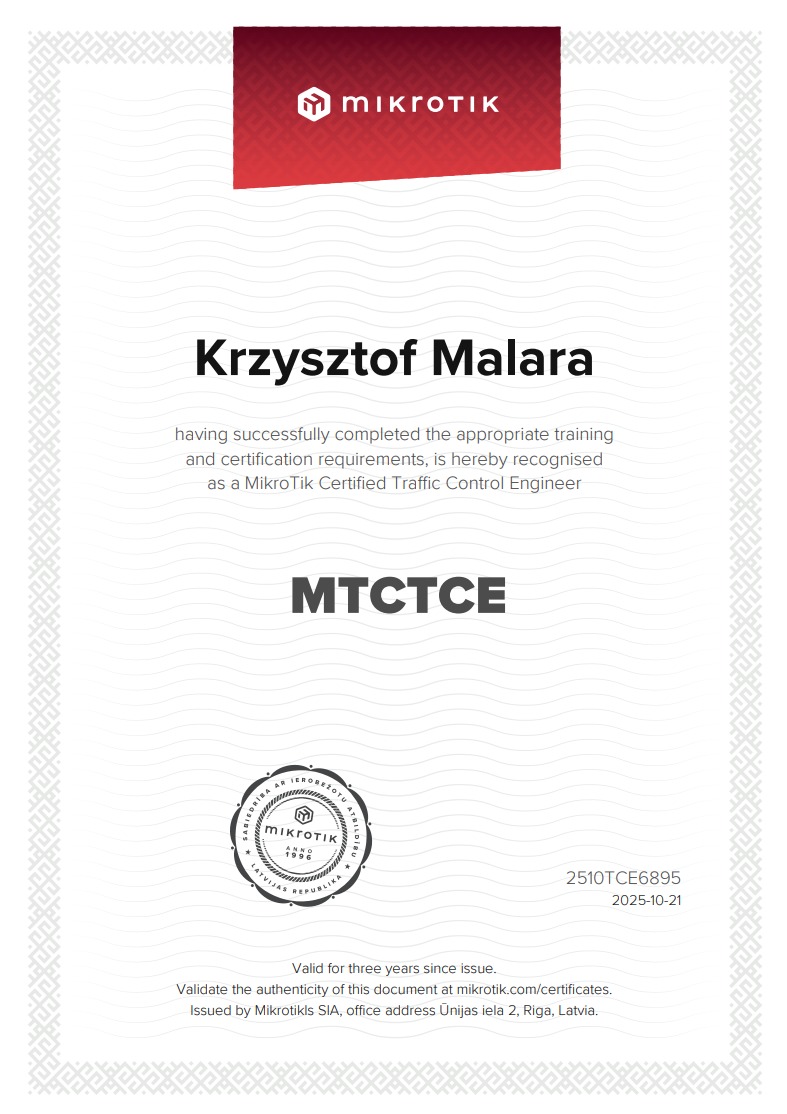 MikroTik Certified Traffic Control Engineer