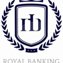 Logo firmy Royal Banking Doradztwo Finansowe, przedstawiające stylizowaną tarczę z inicjałami 'rb' otoczoną wieńcem laurowym.