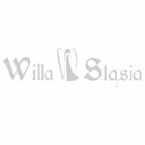 Logo Willa Stasia z sylwetką anioła wkomponowaną w nazwę.