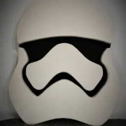 Filcowa maska Stormtroopera Star Wars, czarno-biała, zawieszona na ścianie, dekoracja pokoju dziecięcego.