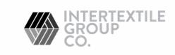 Logo firmy Intertextile Group Co. z geometrycznym symbolem przypominającym sześcian zbudowany z pasków w odcieniach szarości i czerni.