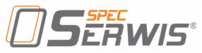 Logo firmy Spec Serwis z pomarańczowym akcentem i znakiem zarejestrowanym.