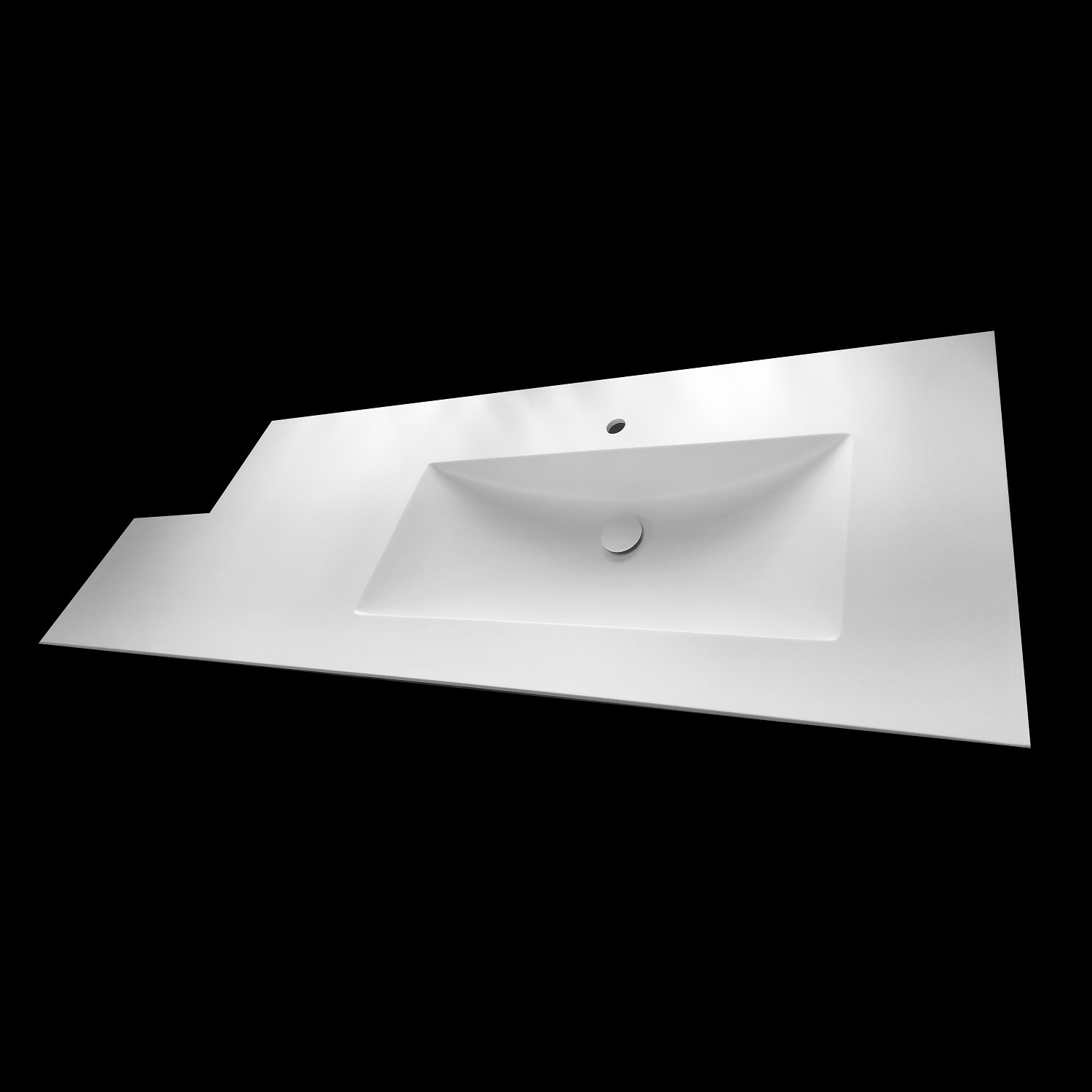 Blat łazienkowy meblowy ze zintegrowaną umywalką, konglomerat mineralny solid surface