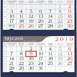 Kalendarz trójdzielny z twoim nadrukiem
