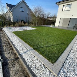 Wykonanie ogrodu od podstaw( przed przyjazdem były tylko chwasty i projekt).