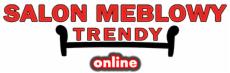 Logo salonu meblowego Trendy online z grafiką sofy.