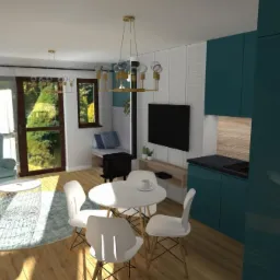 Wnętrza apartamentów w Ostrzycach