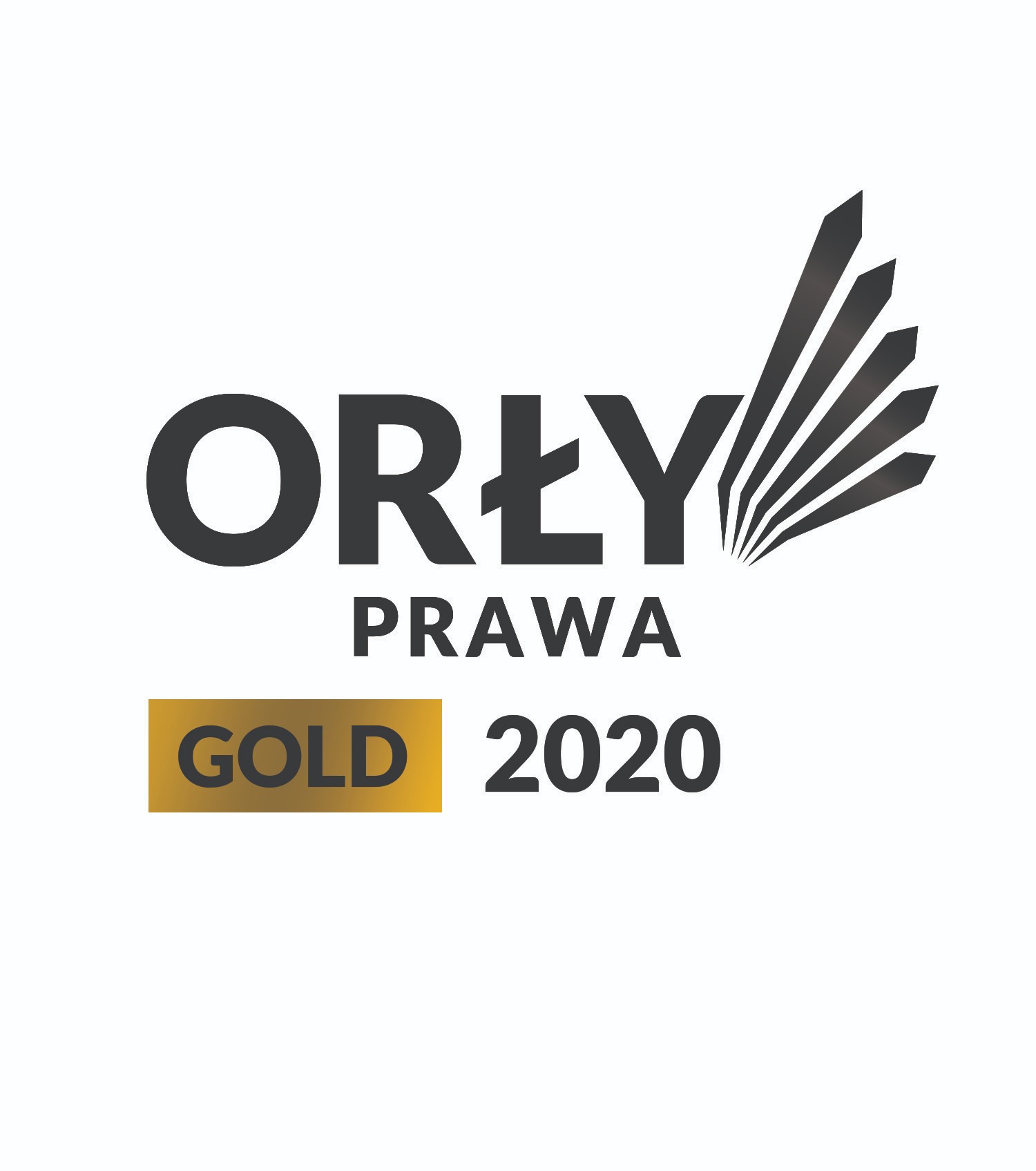 Logo 'Orły Prawa' Gold 2020, z stylizowanym wizerunkiem orła w górnej części.