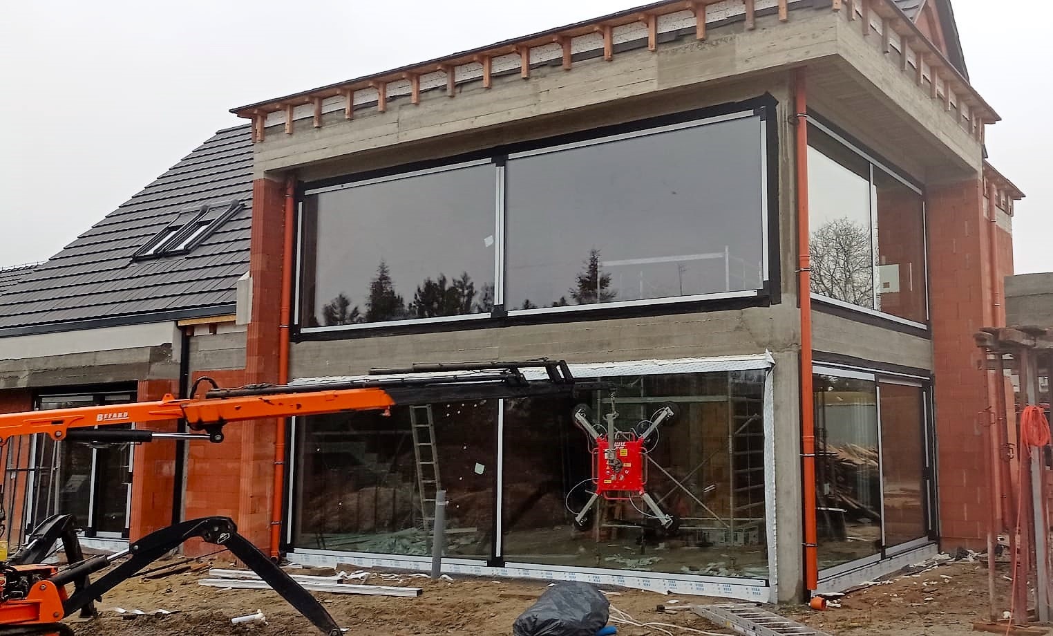 Szklenie za pomocą nszego mini żurawia