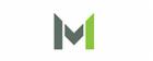 Graficzne logo w kształcie litery M, z lewej strony szare, z prawej zielone, na białym tle.