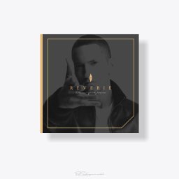 Mastio - Studio Graficzne - Kwadratowa okładka albumu Reverie z wizerunkiem artysty w ramce ze złotym obramowaniem na szarym tle.