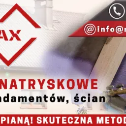 Reklama firmy Renomax z numerem telefonu, adresem email i hasłem: Izolacje natryskowe poddaszy, fundamentów, ścian, Ocieplenie pianą! Skuteczna metoda izolacji!