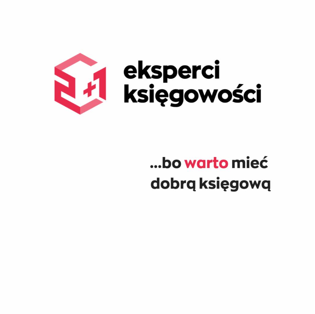 Logo firmy księgowej z abstrakcyjnym symbolem i hasłem '...bo warto mieć dobrą księgową'.