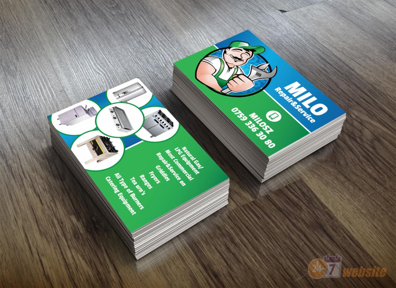 Wizytówki dla serwisanta sprzętów kuchennych