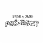 Czarno-białe logo firmy POŻ-MONT z napisem 'DESIGNED & CREATED' powyżej, przedstawione w formie grafiki wektorowej.