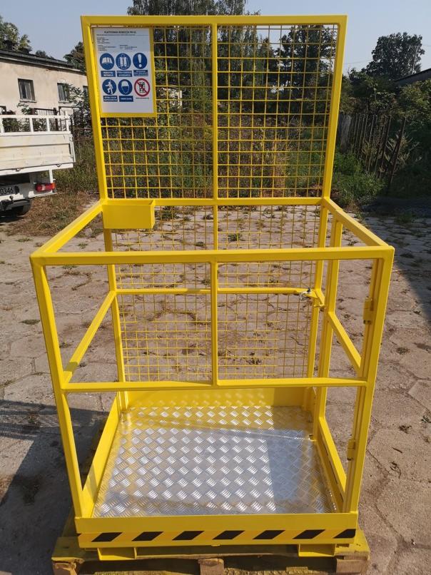 pomost roboczy, kosz wysokościowy do wózka widłowego