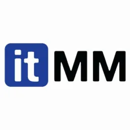 Logo firmy ITMM: białe 'it' w niebieskim zaokrąglonym kwadracie, obok czarne 'MM' na białym tle.