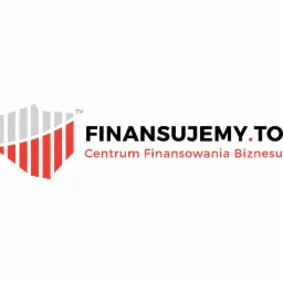 Logo firmy 'FINANSUJEMY.TO Centrum Finansowania Biznesu' z abstrakcyjnym symbolem graficznym po lewej stronie, składającym się z pionowych pasków w kolorach szarym i czerwonym.