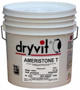 Wiadro z zaprawą tynkarską Dryvit Ameristone T z widocznymi danymi produktu, w tym datą produkcji 26/05/2006 i numerem serii SPP 2006/05-1635.