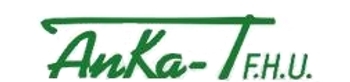 Zielone logo firmy AnKa-F.H.U. z poziomą linią nad napisem, na białym tle.