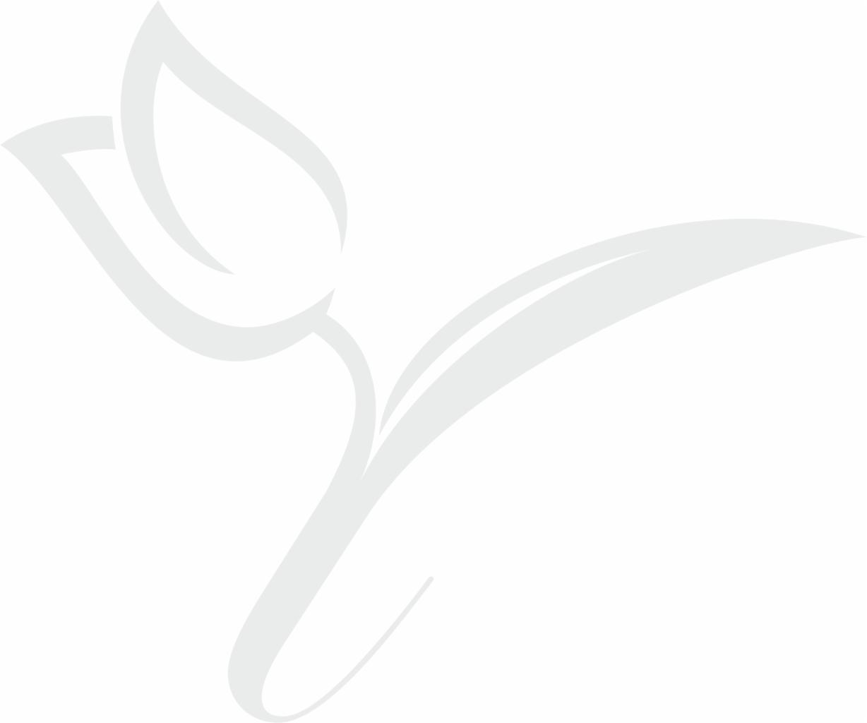 Delikatny, szary rysunek stylizowanego tulipana na białym tle, przypominający logo salonu piękności.