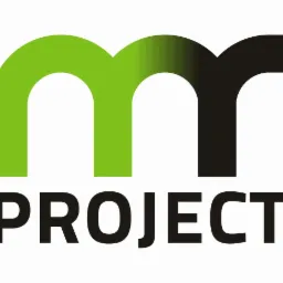 Logo firmy 'MR PROJECT' z Wrocławia, z zielonym i czarnym elementem graficznym przypominającym literę 'M' i napisem poniżej.
