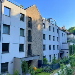 Elewacja po myciu ciśnieniowym, temperatura 60 st. Celsjusza. Gdańsk