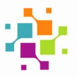 Abstrakcyjne logo składające się z połączonych kwadratów w kolorach: turkusowym, pomarańczowym, fioletowym i limonkowym, tworzących wzór przypominający sieć.