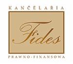 Logo kancelarii prawno-finansowej Fides na beżowym tle.