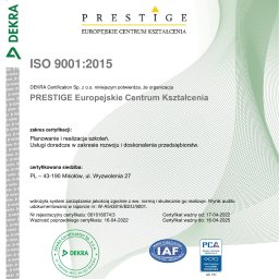 Certyfikat DEKRA ISO 9001:2015