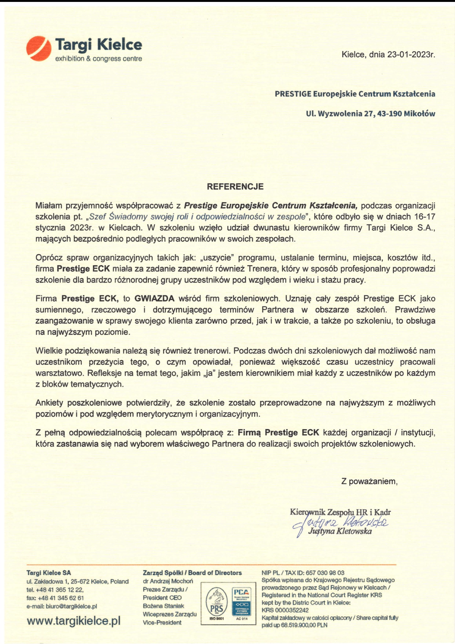 Targi Kielce Referencje