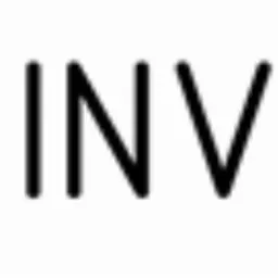 Logo firmy INVENT z czerwonym okręgiem po lewej stronie, w którym znajduje się biały, abstrakcyjny symbol.