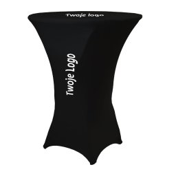 Czarny pokrowiec na stolik koktajlowy z logo