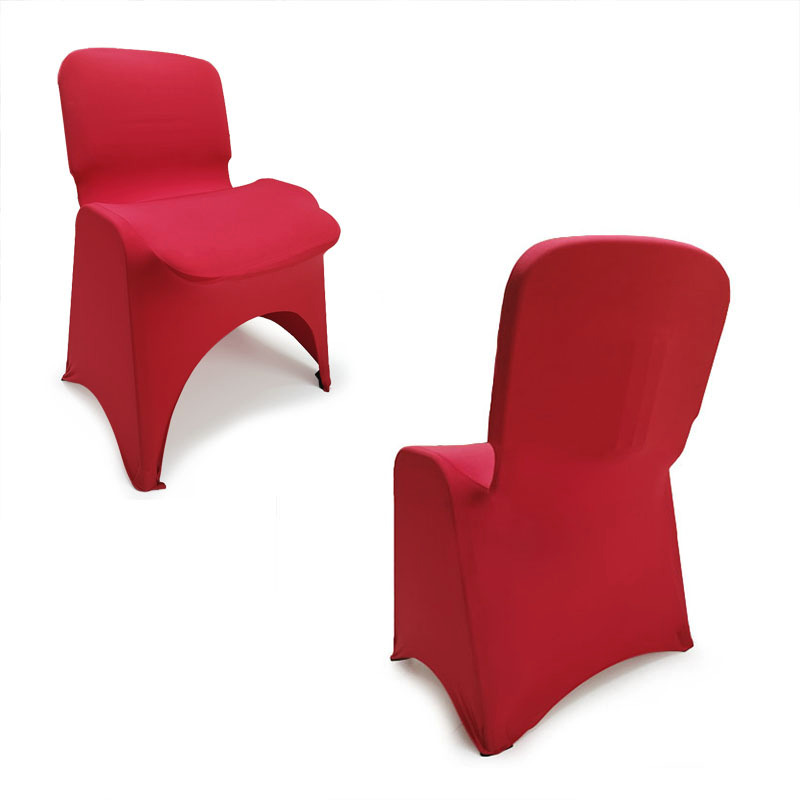 Czerwone elastyczne pokrowce na krzesła iso biurowe